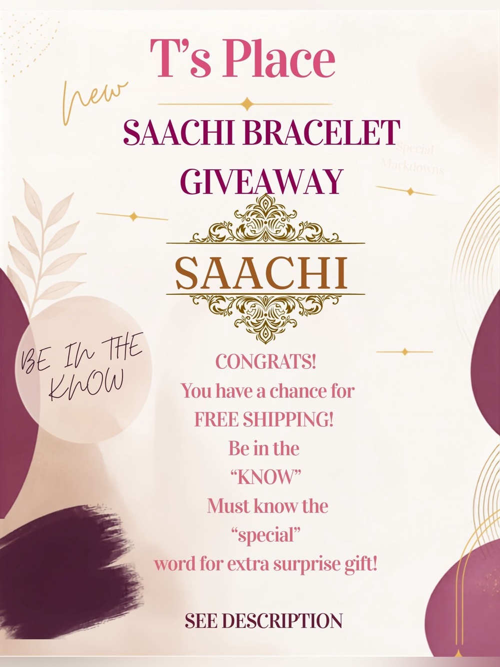 Mystery Giveaway! Know the “Special Word" for an extra chance for an extra gift!